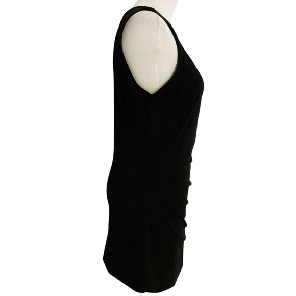 Cache Medium  Top Blouse Keyhole Black Gold Detail Sleeveless - Picture 3 of 6